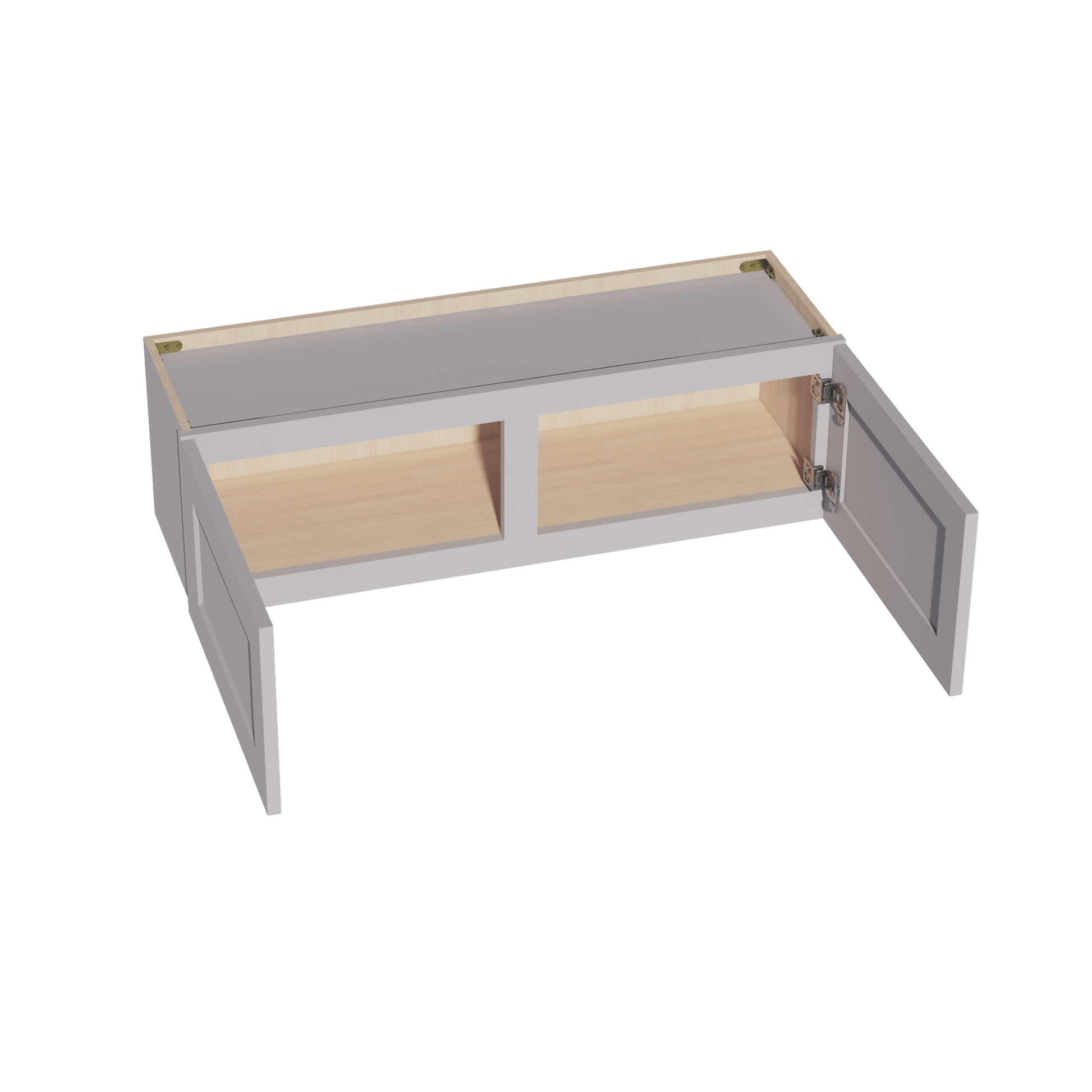 HA - W3912: Ash Gray Shaker 39"W x 12"H 2 Doors Standard Wall Bridge Cabinet - NextCabinets