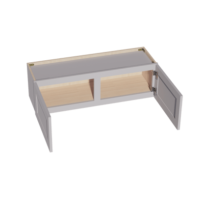 HA - W3912: Ash Gray Shaker 39"W x 12"H 2 Doors Standard Wall Bridge Cabinet - NextCabinets
