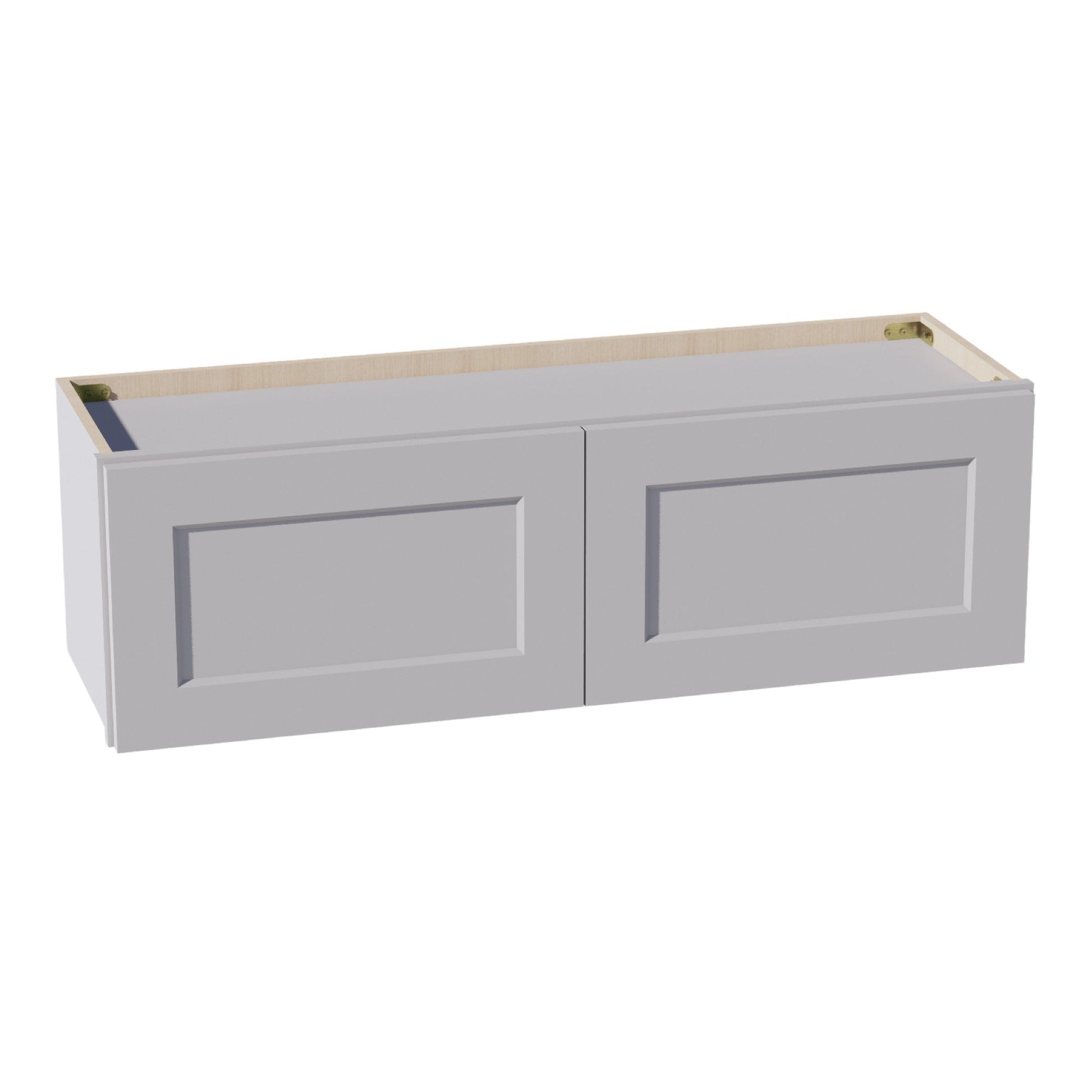 HA - W3912: Ash Gray Shaker 39"W x 12"H 2 Doors Standard Wall Bridge Cabinet - NextCabinets