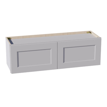 HA - W3912: Ash Gray Shaker 39"W x 12"H 2 Doors Standard Wall Bridge Cabinet - NextCabinets