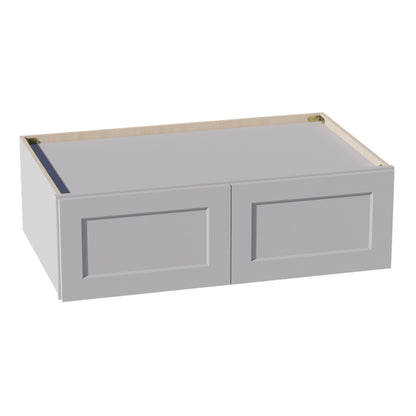 HA - W391224: Ash Gray Shaker 39"W x 12"H x 24"D 2 Doors Standard Bridge Wall Cabinet - NextCabinets