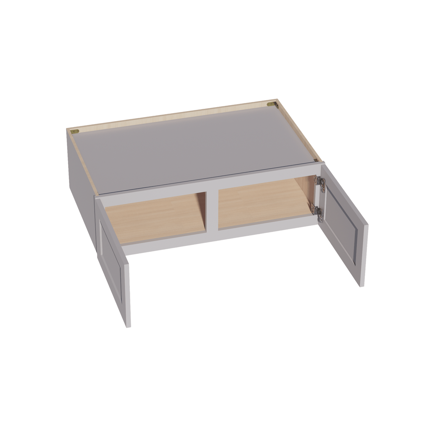 HA - W391224: Ash Gray Shaker 39"W x 12"H x 24"D 2 Doors Standard Bridge Wall Cabinet - NextCabinets