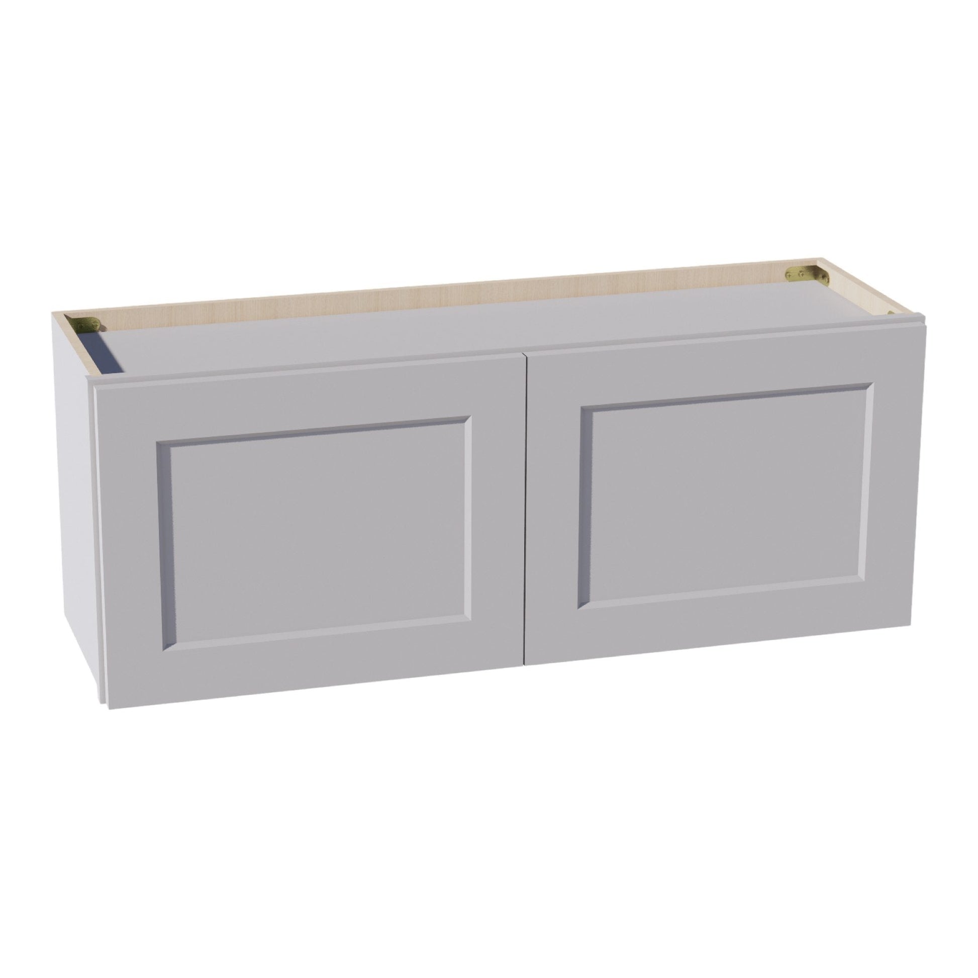 HA - W3915: Ash Gray Shaker 39"W x 15"H 2 Doors Standard Wall Bridge Cabinet - NextCabinets