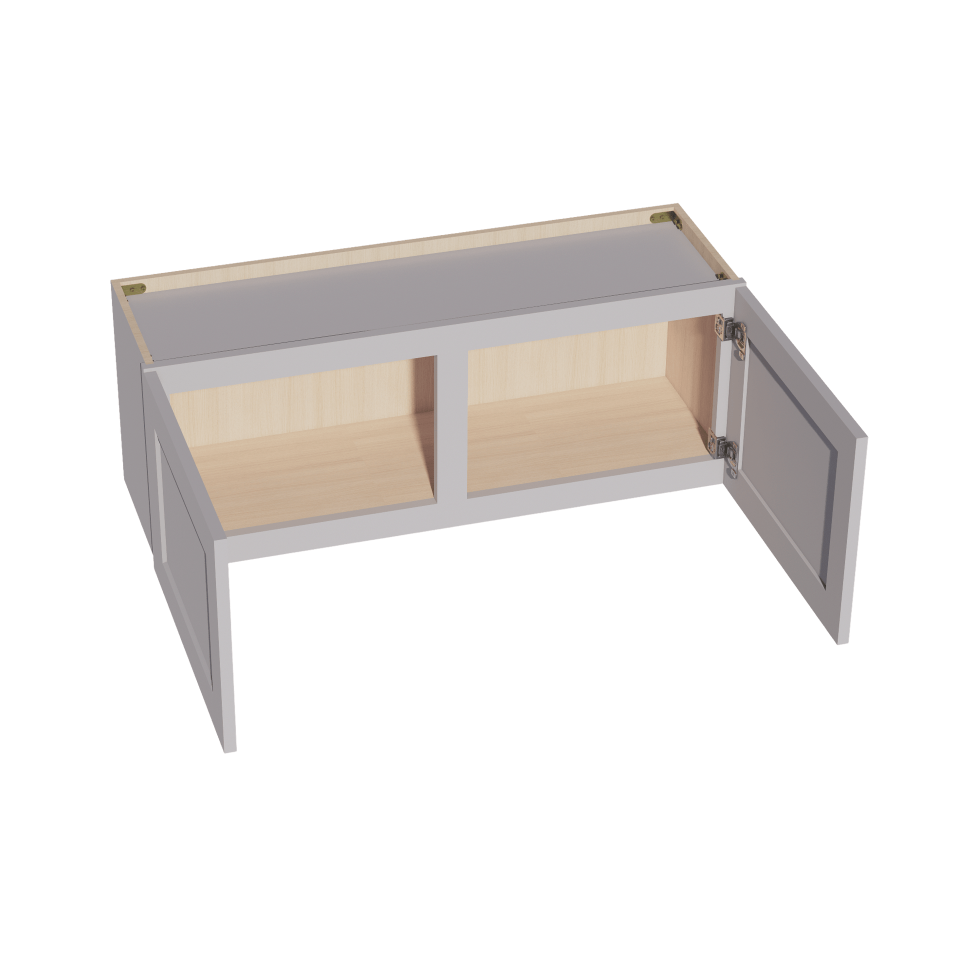 HA - W3915: Ash Gray Shaker 39"W x 15"H 2 Doors Standard Wall Bridge Cabinet - NextCabinets