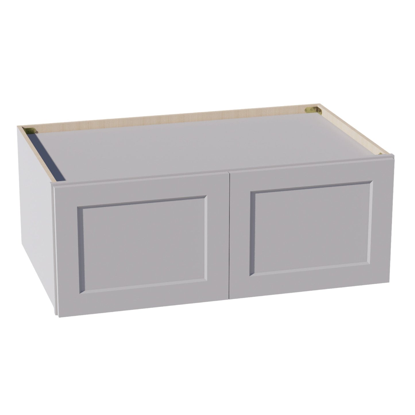 HA - W391524: Ash Gray Shaker 39"W x 15"H x 24"D 2 Doors Standard Bridge Wall Cabinet - NextCabinets