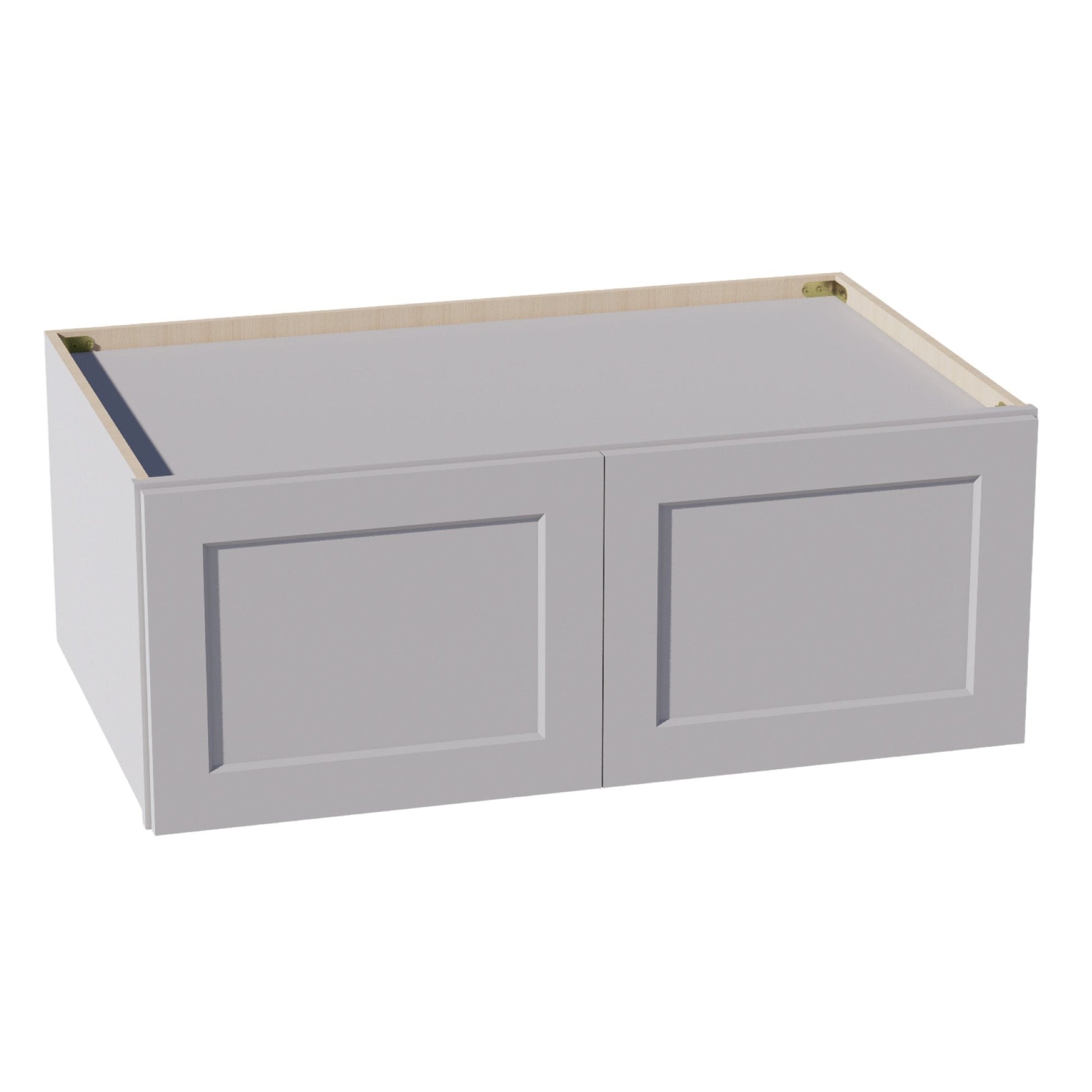 HA - W391524: Ash Gray Shaker 39"W x 15"H x 24"D 2 Doors Standard Bridge Wall Cabinet - NextCabinets