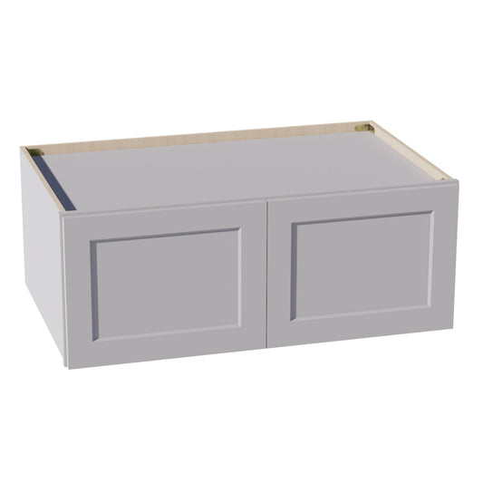 HA - W391524: Ash Gray Shaker 39"W x 15"H x 24"D 2 Doors Standard Bridge Wall Cabinet - NextCabinets