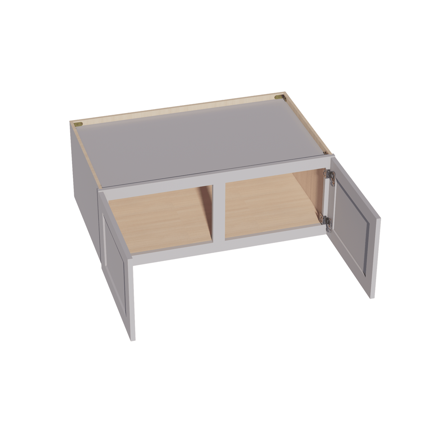 HA - W391524: Ash Gray Shaker 39"W x 15"H x 24"D 2 Doors Standard Bridge Wall Cabinet - NextCabinets