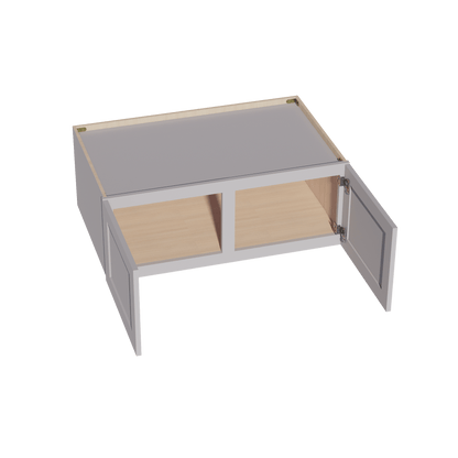 HA - W391524: Ash Gray Shaker 39"W x 15"H x 24"D 2 Doors Standard Bridge Wall Cabinet - NextCabinets