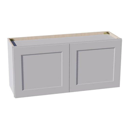 HA - W3918: Ash Gray Shaker 39"W x 18"H 2 Doors Standard Wall Bridge Cabinet - NextCabinets