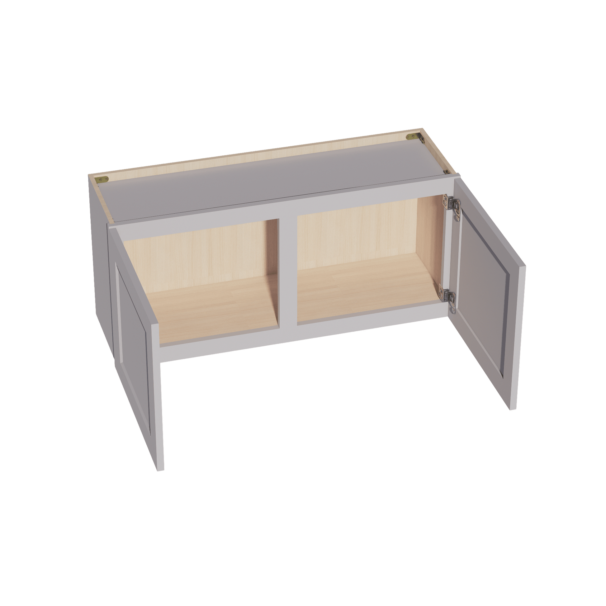 HA - W3918: Ash Gray Shaker 39"W x 18"H 2 Doors Standard Wall Bridge Cabinet - NextCabinets