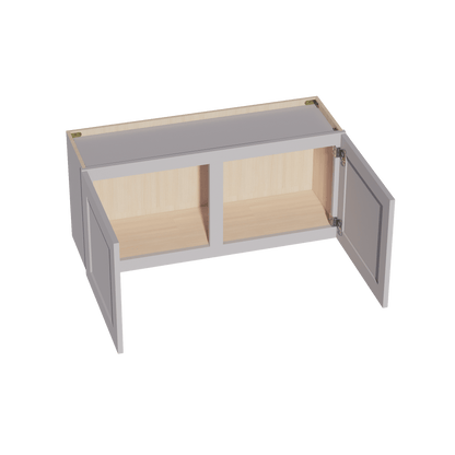 HA - W3918: Ash Gray Shaker 39"W x 18"H 2 Doors Standard Wall Bridge Cabinet - NextCabinets