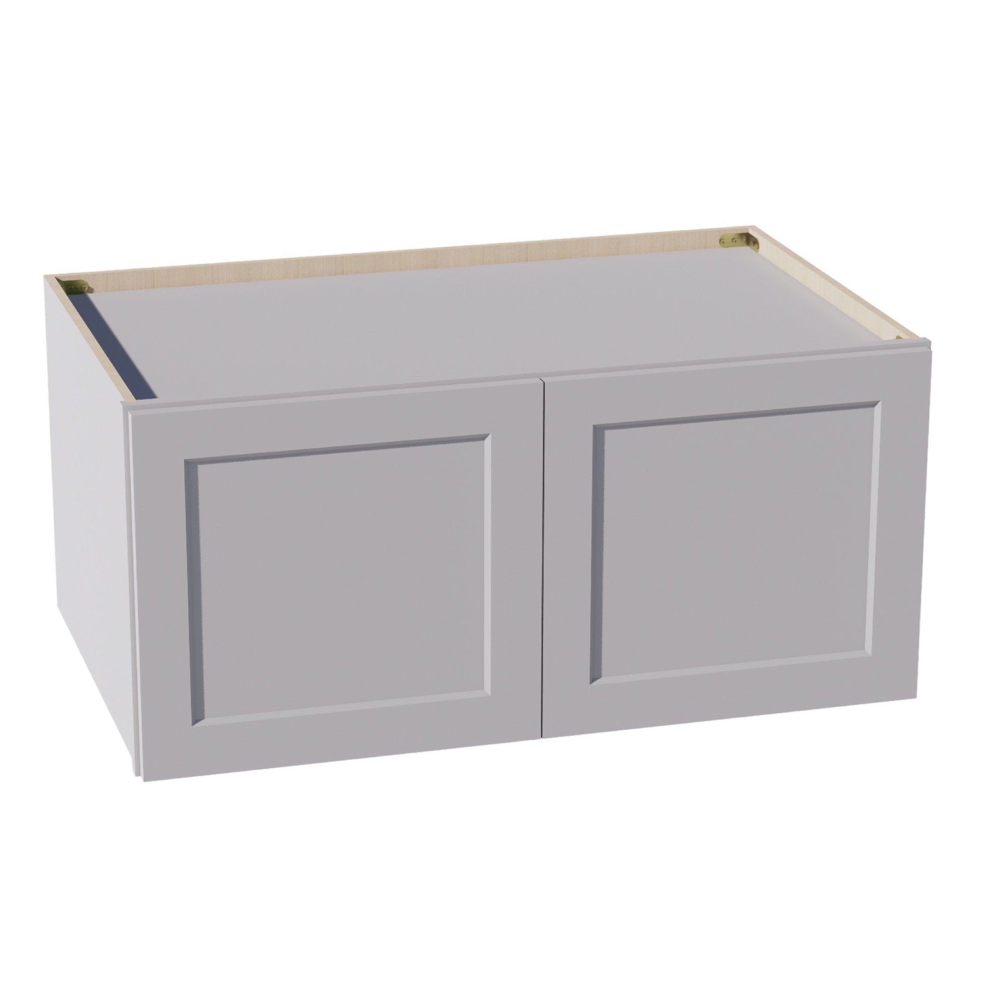 HA - W391824: Ash Gray Shaker 39"W x 18"H x 24"D 2 Doors Standard Bridge Wall Cabinet - NextCabinets