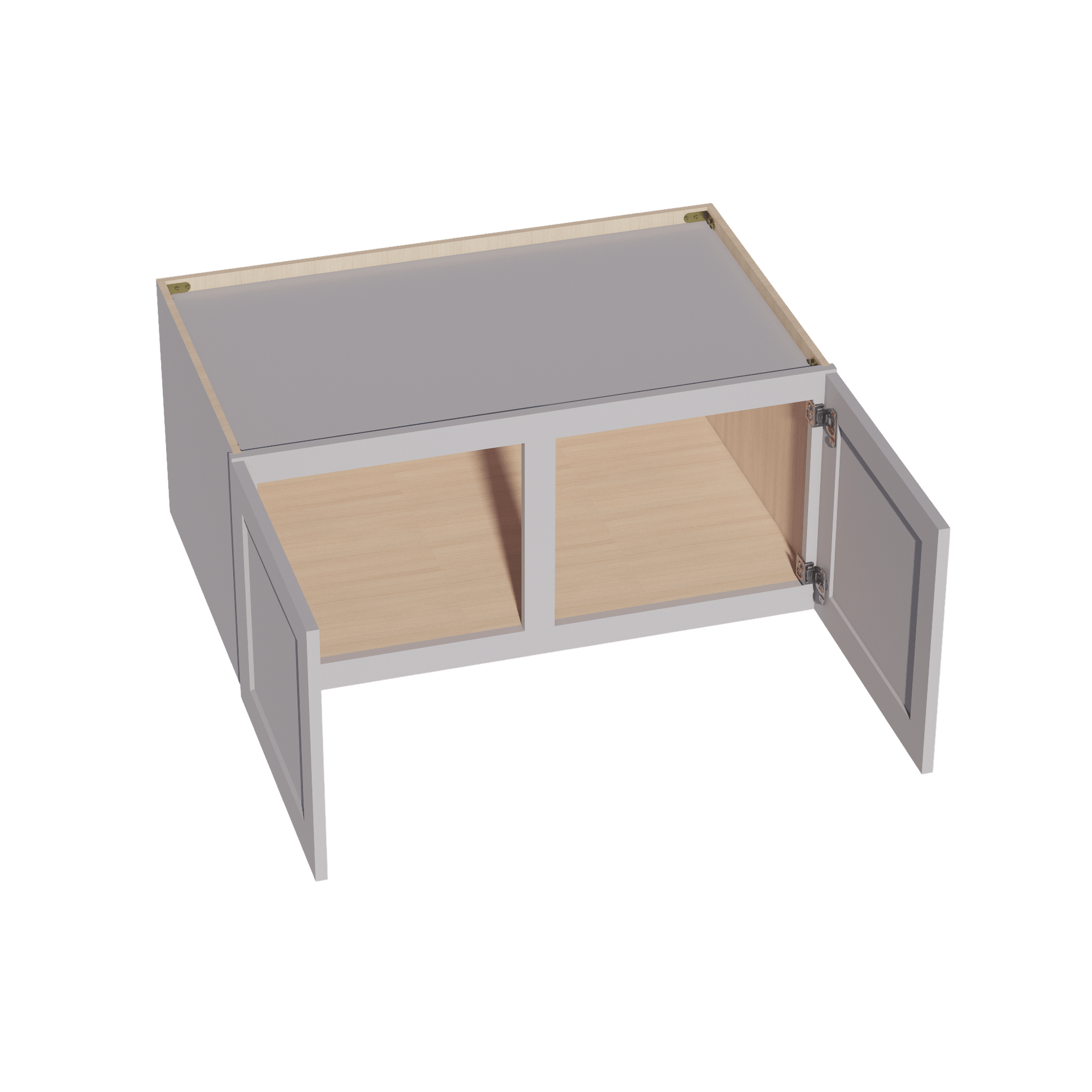 HA - W391824: Ash Gray Shaker 39"W x 18"H x 24"D 2 Doors Standard Bridge Wall Cabinet - NextCabinets