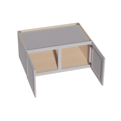 HA - W391824: Ash Gray Shaker 39"W x 18"H x 24"D 2 Doors Standard Bridge Wall Cabinet - NextCabinets