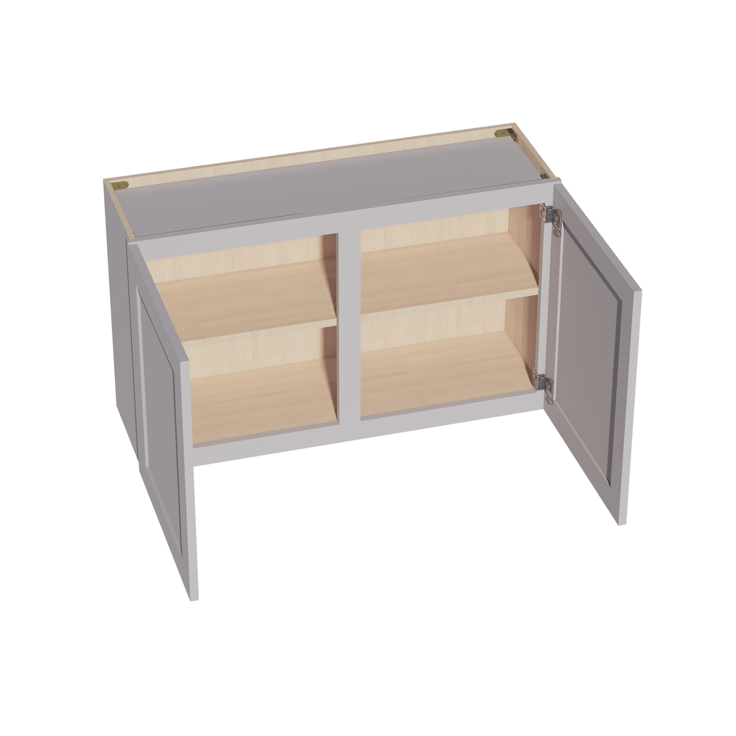 HA - W3924: Ash Gray Shaker 39"W x 24"H 2 Doors Standard Wall Bridge Cabinet - NextCabinets