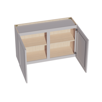 HA - W3924: Ash Gray Shaker 39"W x 24"H 2 Doors Standard Wall Bridge Cabinet - NextCabinets