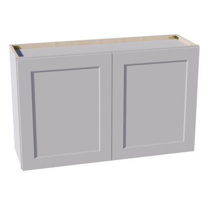 HA - W3924: Ash Gray Shaker 39"W x 24"H 2 Doors Standard Wall Bridge Cabinet - NextCabinets