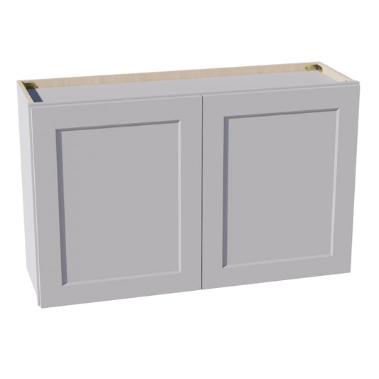 HA - W3924: Ash Gray Shaker 39"W x 24"H 2 Doors Standard Wall Bridge Cabinet - NextCabinets