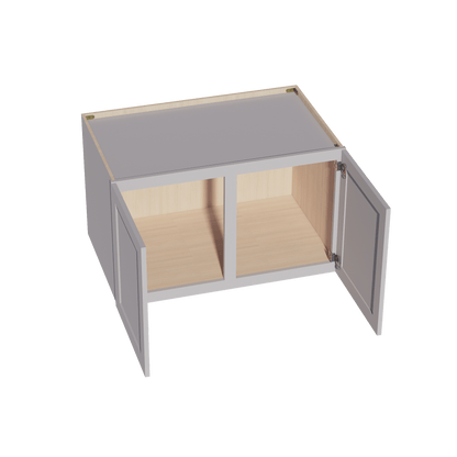 HA - W392424: Ash Gray Shaker 39"W x 24"H x 24"D 2 Doors & 1 Shelf Standard Bridge Wall Cabinet - NextCabinets