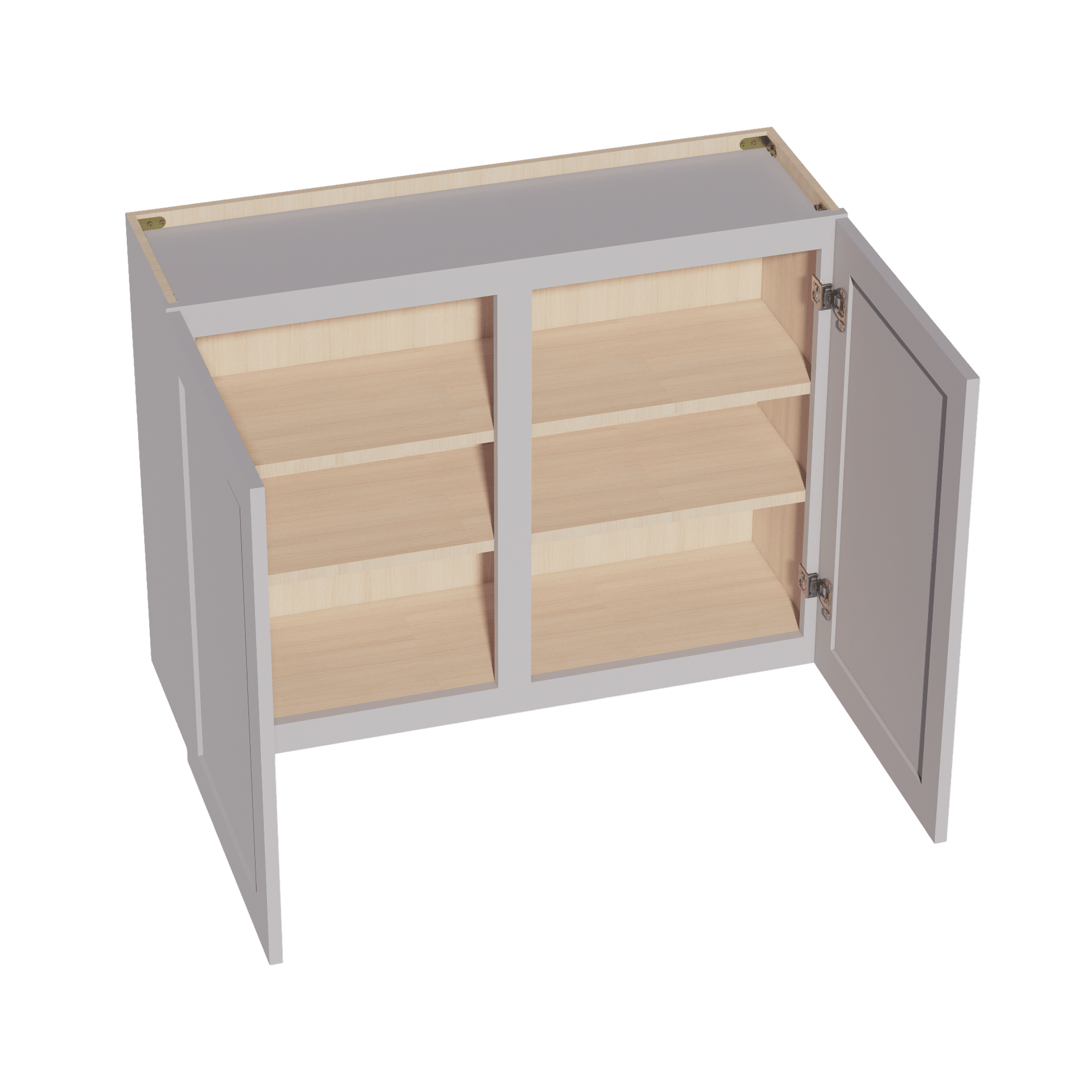 HA - W3930: Ash Gray Shaker 39"W x 30"H 2 Doors & 2 Shelves Standard Wall Cabinet - NextCabinets