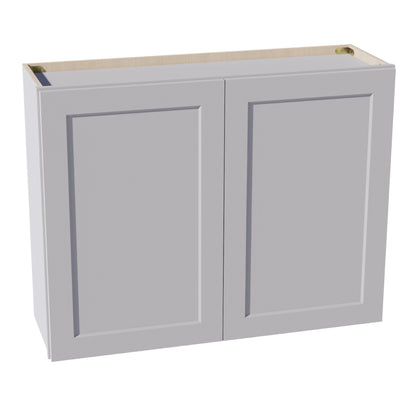 HA - W3930: Ash Gray Shaker 39"W x 30"H 2 Doors & 2 Shelves Standard Wall Cabinet - NextCabinets