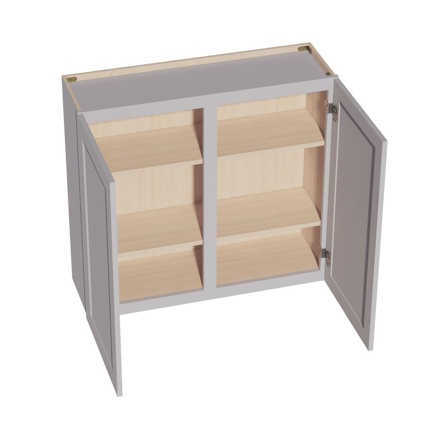 HA - W3936: Ash Gray Shaker 39"W x 36"H 2 Doors & 2 Shelves Standard Wall Cabinet - NextCabinets
