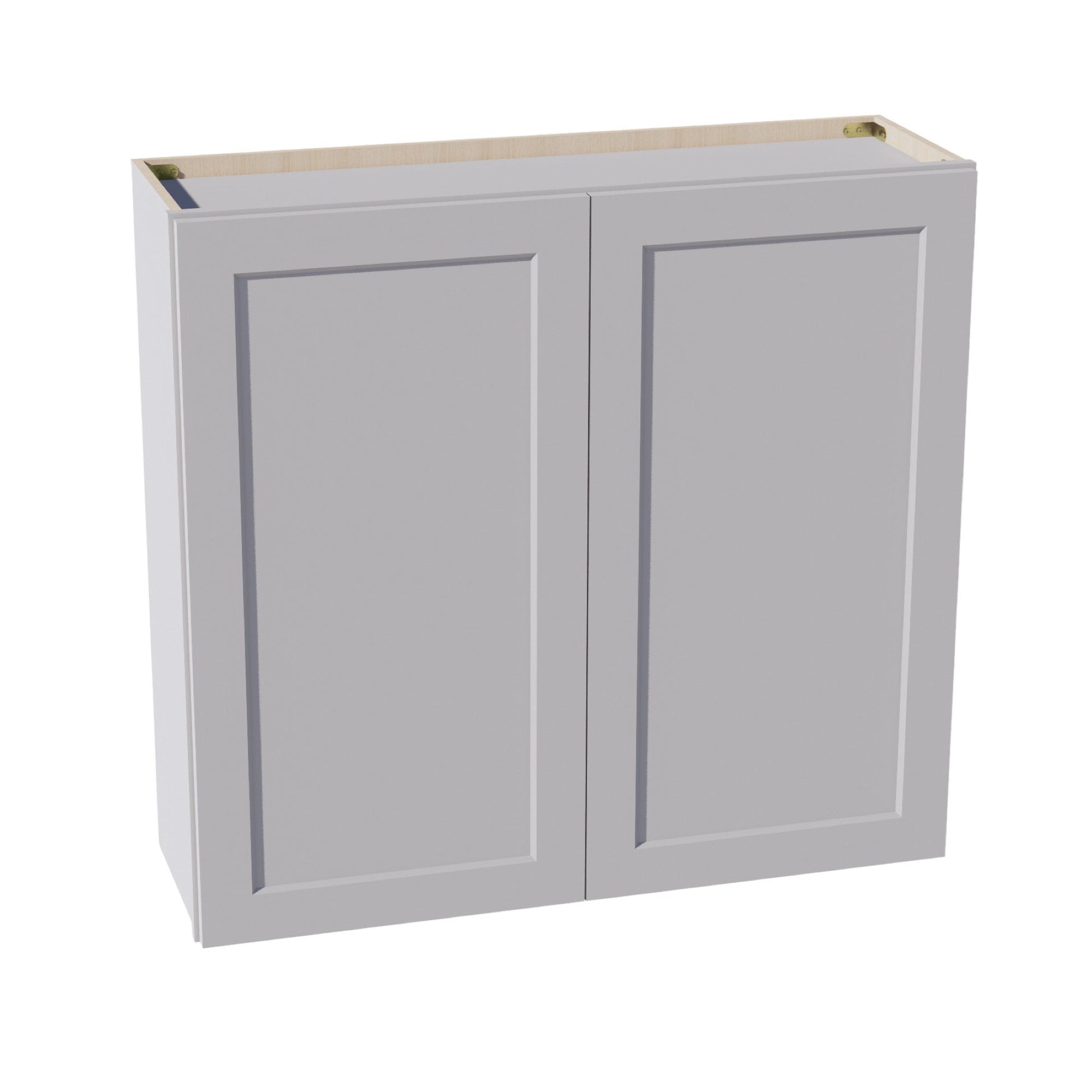 HA - W3936: Ash Gray Shaker 39"W x 36"H 2 Doors & 2 Shelves Standard Wall Cabinet - NextCabinets