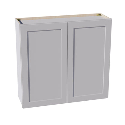 HA - W3936: Ash Gray Shaker 39"W x 36"H 2 Doors & 2 Shelves Standard Wall Cabinet - NextCabinets