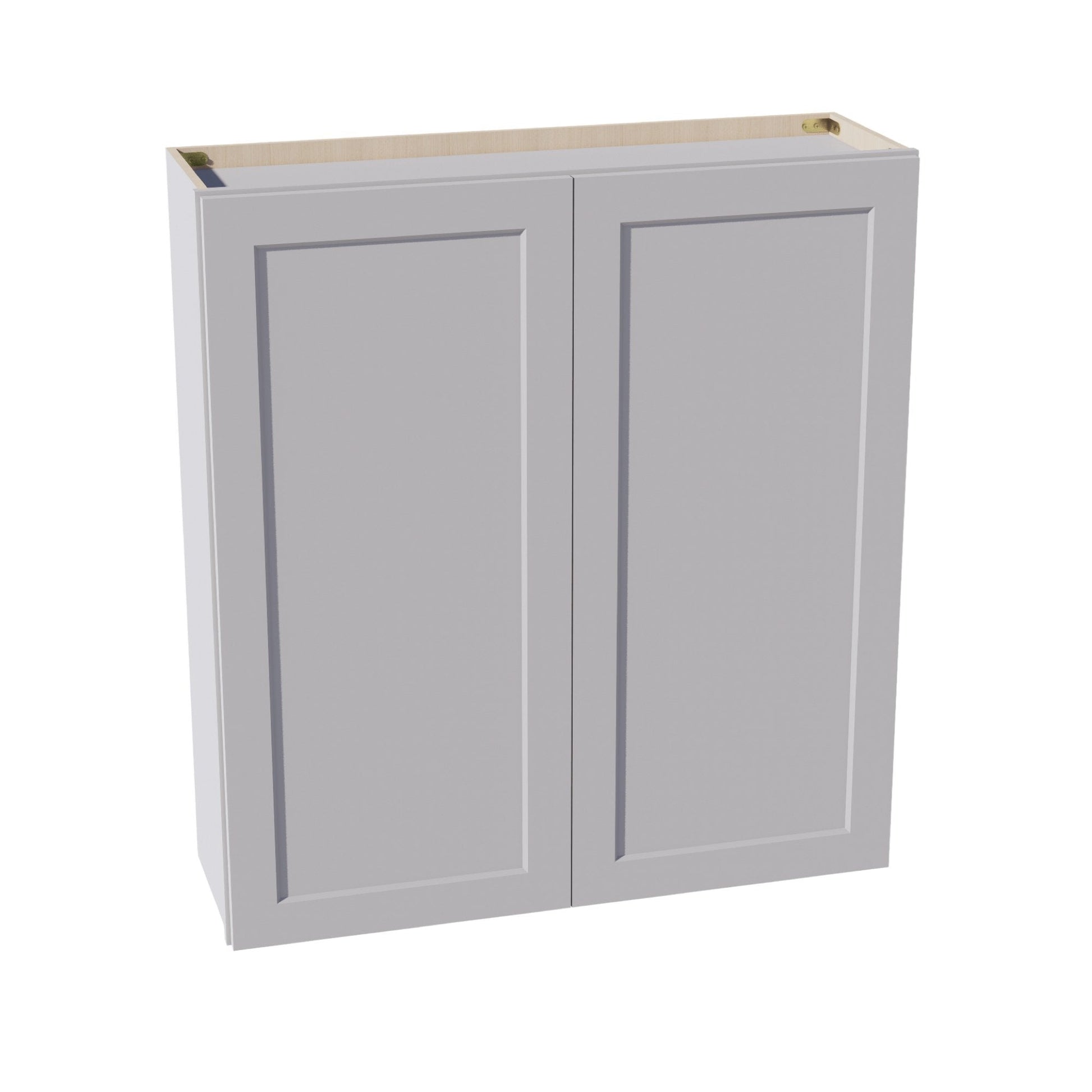 HA - W3942: Ash Gray Shaker 39"W x 42"H 2 Doors & 3 Shelves Standard Wall Cabinet - NextCabinets