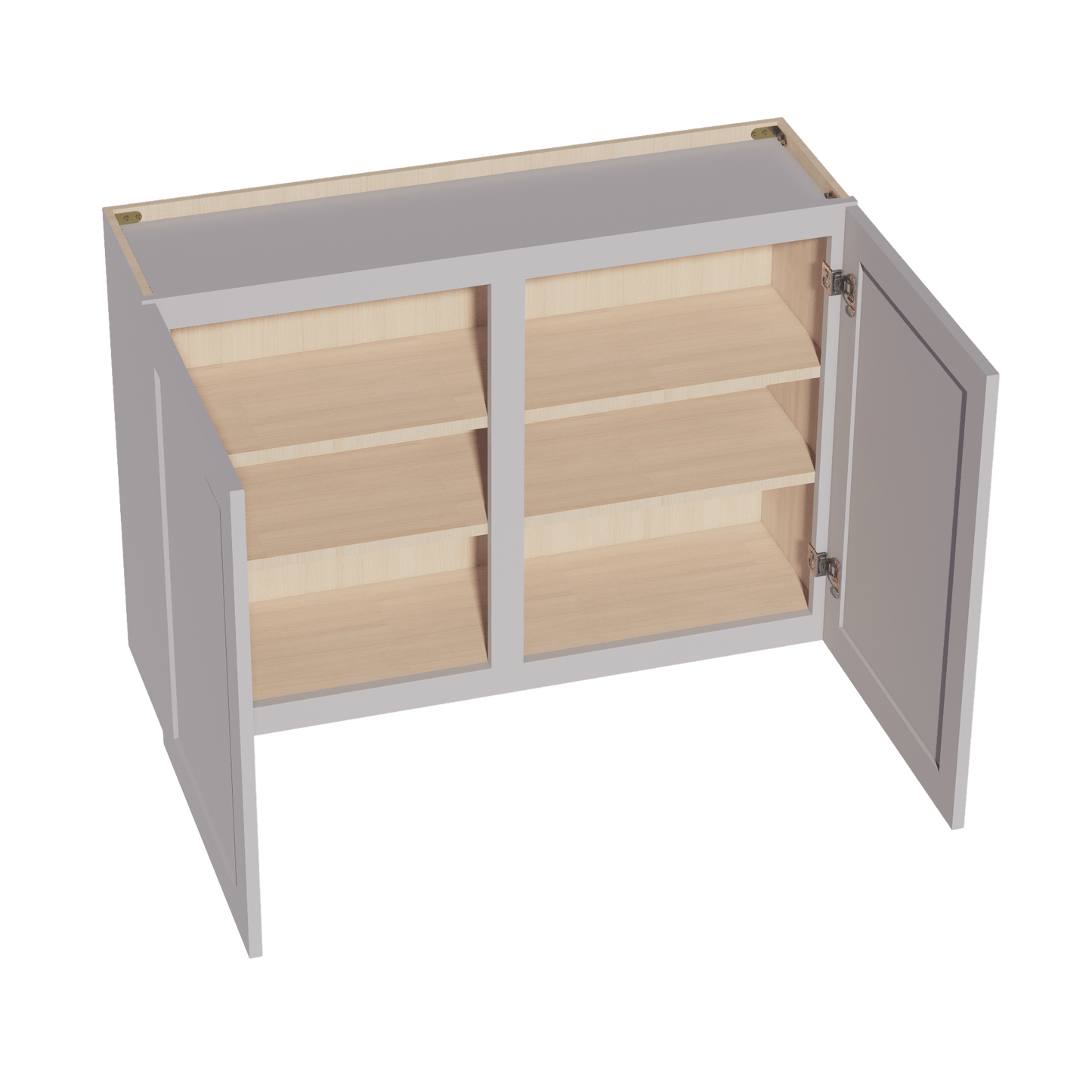 HA - W4230: Ash Gray Shaker 42"W x 30"H 2 Doors & 2 Shelves Standard Wall Cabinet - NextCabinets