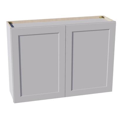 HA - W4230: Ash Gray Shaker 42"W x 30"H 2 Doors & 2 Shelves Standard Wall Cabinet - NextCabinets