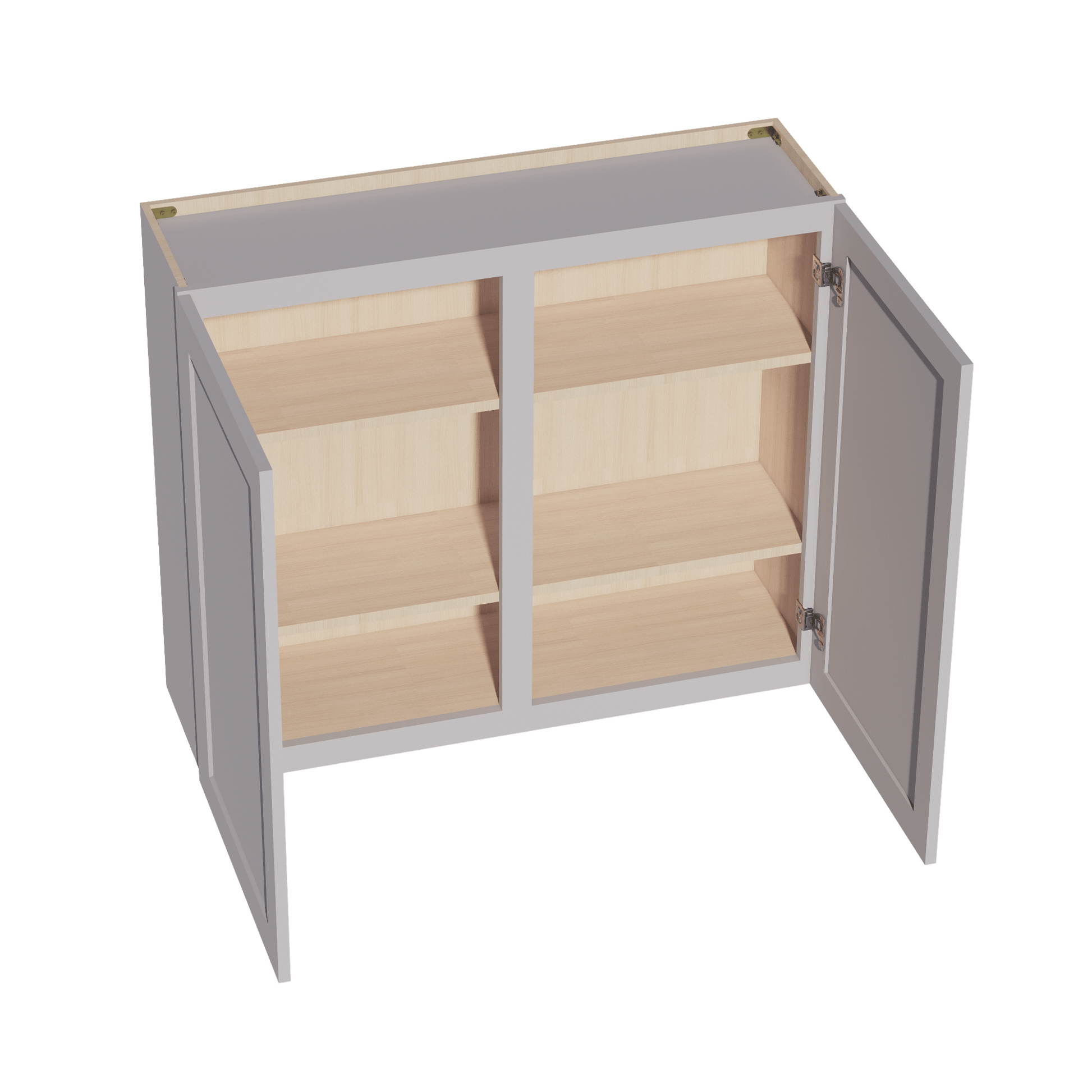 HA - W4236: Ash Gray Shaker 42"W x 36"H 2 Doors & 2 Shelves Standard Wall Cabinet - NextCabinets
