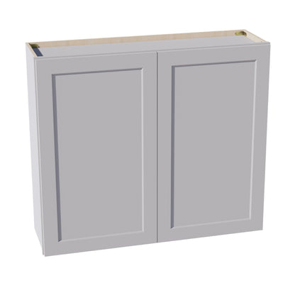 HA - W4236: Ash Gray Shaker 42"W x 36"H 2 Doors & 2 Shelves Standard Wall Cabinet - NextCabinets