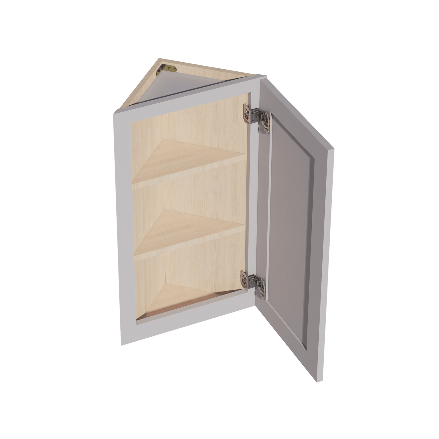 HA - WAE1230: Ash Gray Shaker 12"W x 30"H x 12"D 1 Door & 2 Shelves Wall Angle End Cabinet - NextCabinets