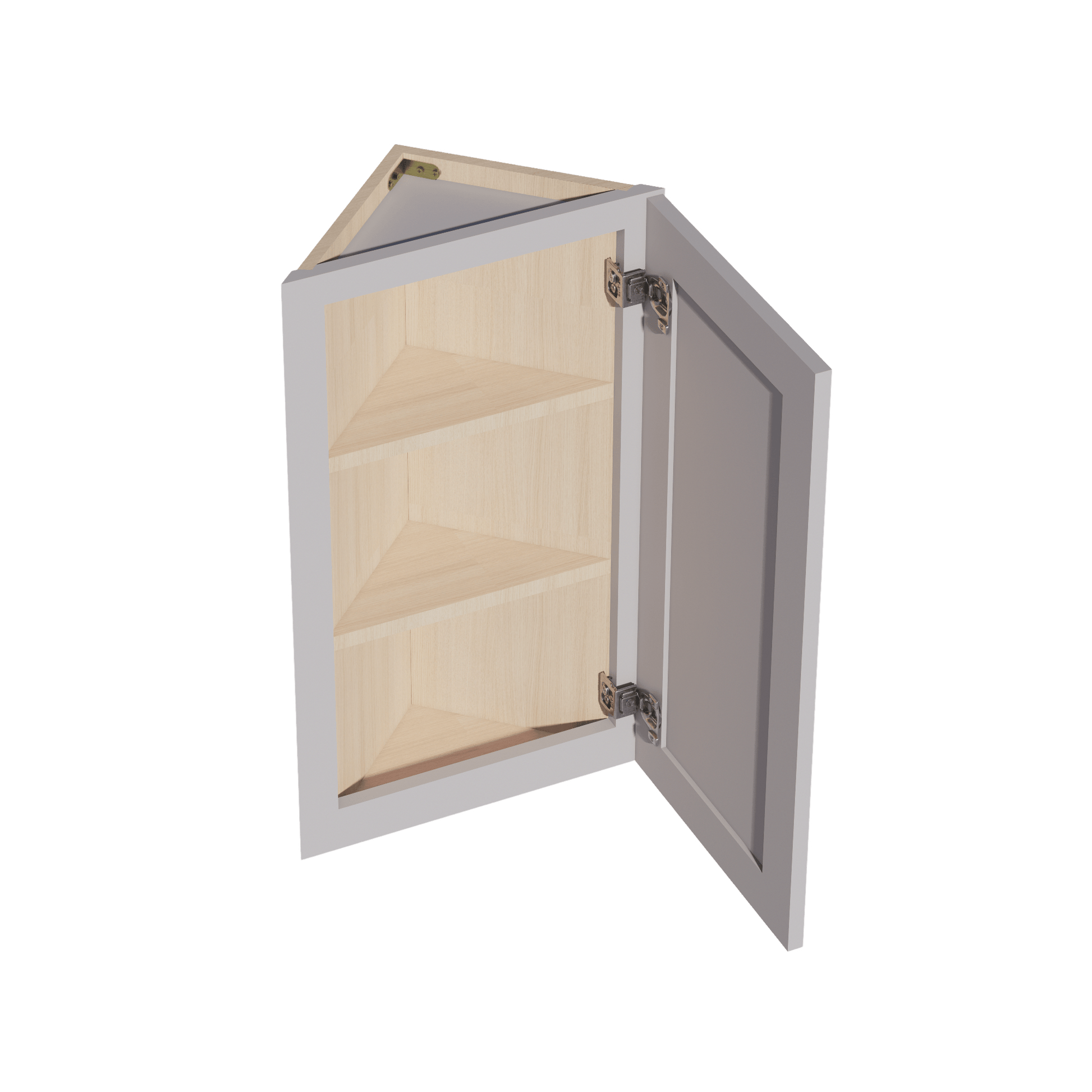 HA - WAE1230: Ash Gray Shaker 12"W x 30"H x 12"D 1 Door & 2 Shelves Wall Angle End Cabinet - NextCabinets