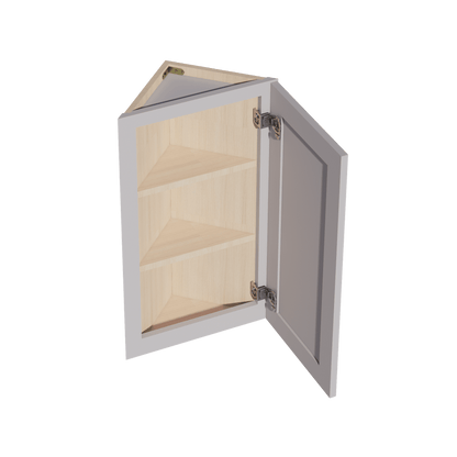 HA - WAE1230: Ash Gray Shaker 12"W x 30"H x 12"D 1 Door & 2 Shelves Wall Angle End Cabinet - NextCabinets