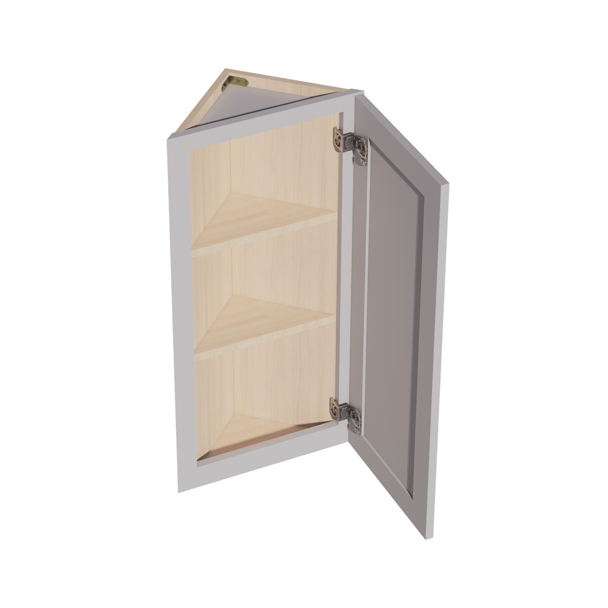 HA - WAE1236: Ash Gray Shaker 12"W x 36"H x 12"D 1 Door & 2 Shelves Wall Angle End Cabinet - NextCabinets