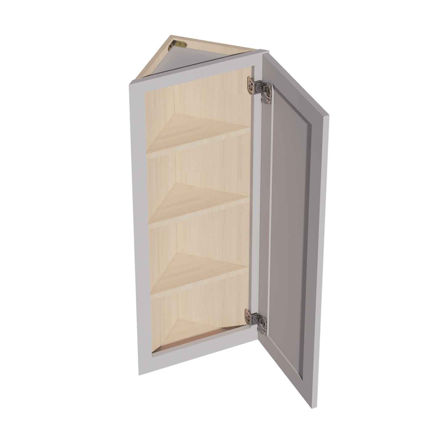 HA - WAE1242: Ash Gray Shaker 12"W x 42"H x 12"D 1 Door & 3 Shelves Wall Angle End Cabinet - NextCabinets