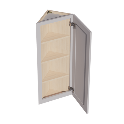 HA - WAE1242: Ash Gray Shaker 12"W x 42"H x 12"D 1 Door & 3 Shelves Wall Angle End Cabinet - NextCabinets