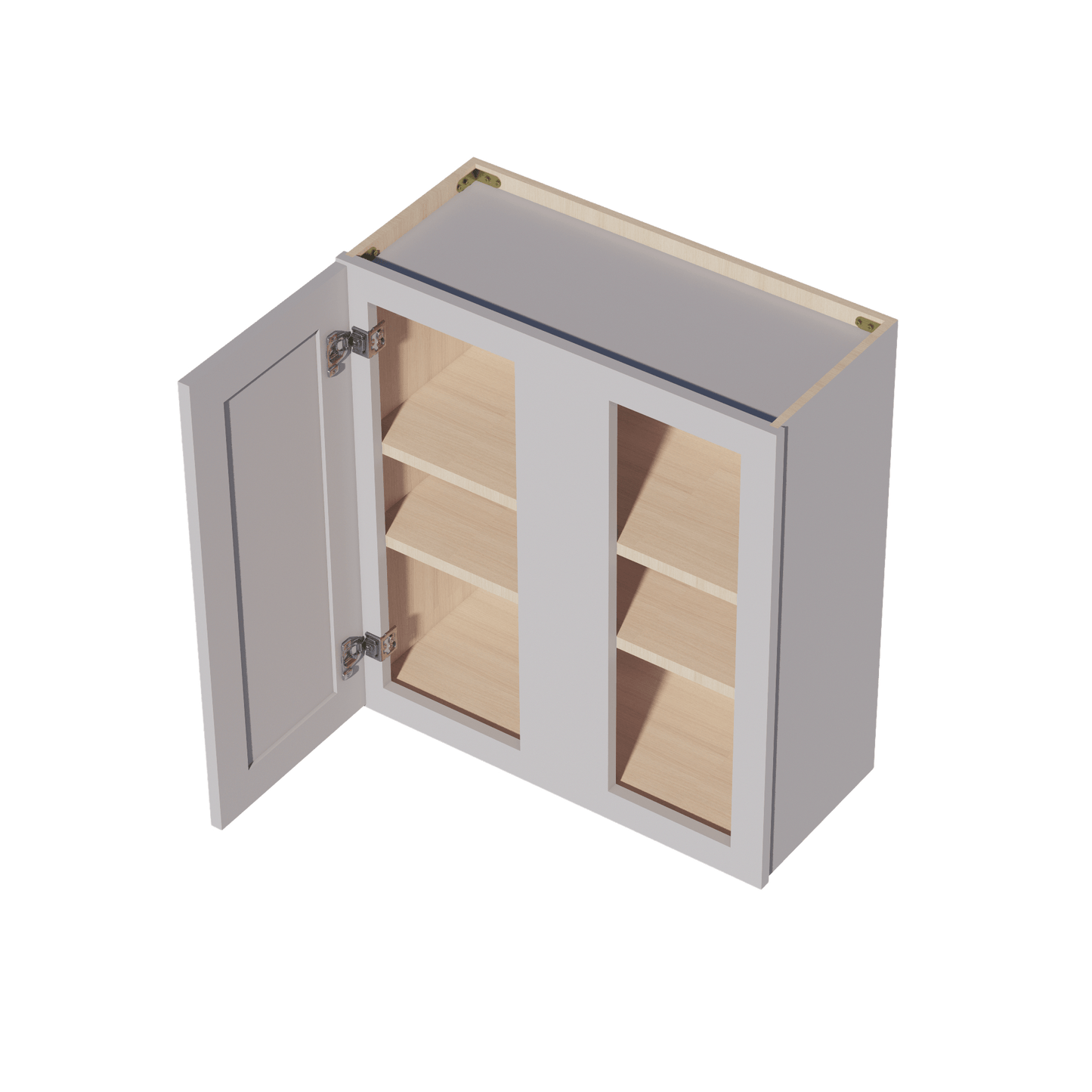 HA - WBC2730: Ash Gray Shaker 27"W x 30"H 1 Door & 2 Shelves Wall Blind Corner Cabinets - NextCabinets