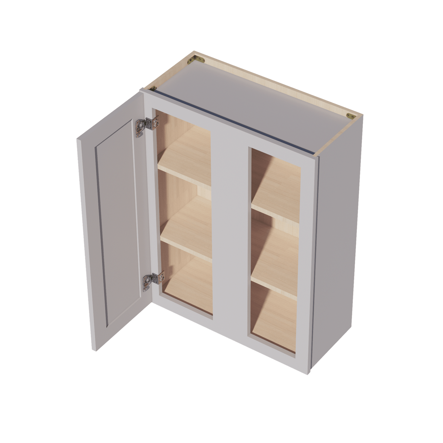 HA - WBC2736: Ash Gray Shaker 27"W x 36"H 1 Door & 2 Shelves Wall Blind Corner Cabinets - NextCabinets