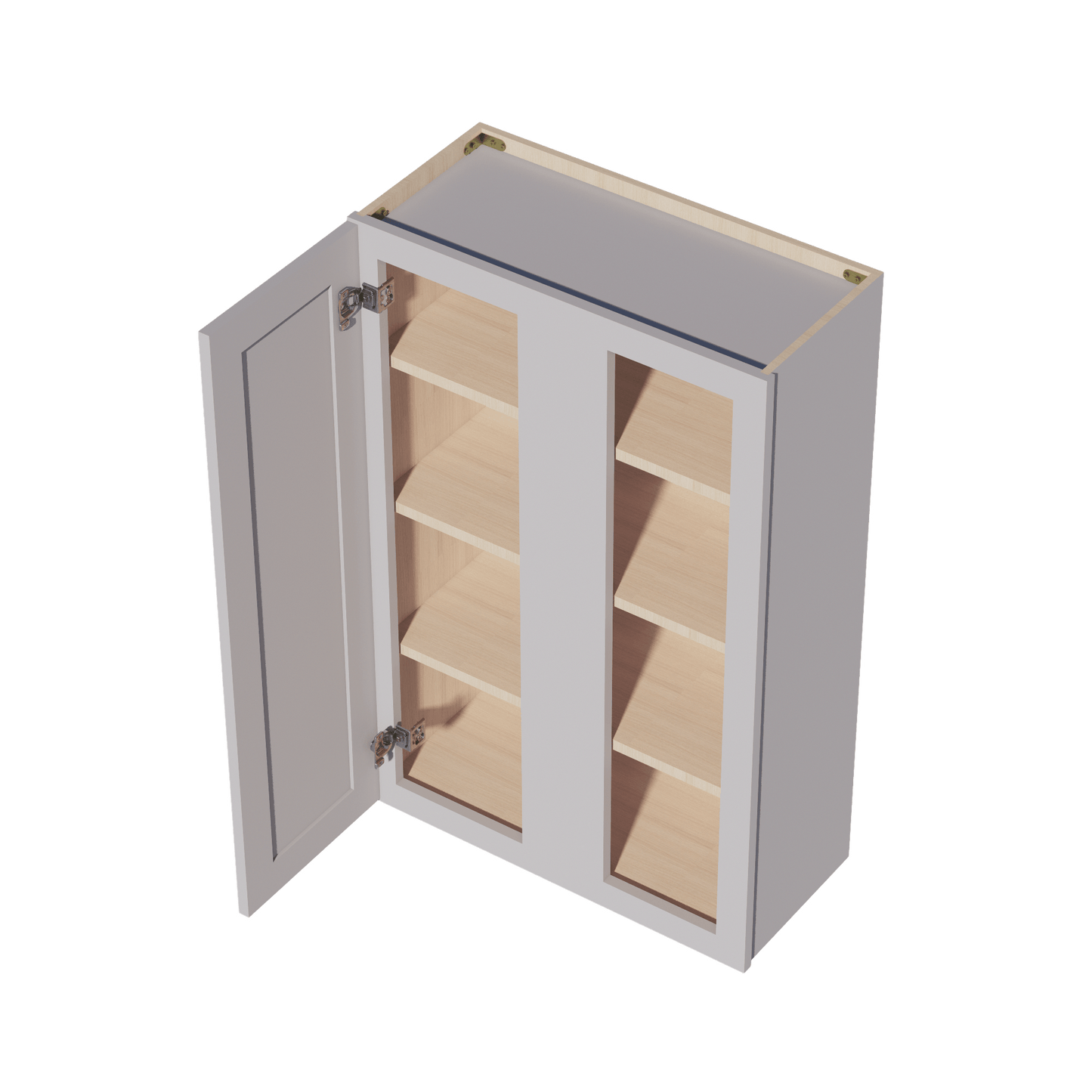 HA - WBC2742: Ash Gray Shaker 27"W x 42"H 1 Door & 2 Shelves Wall Blind Corner Cabinets - NextCabinets