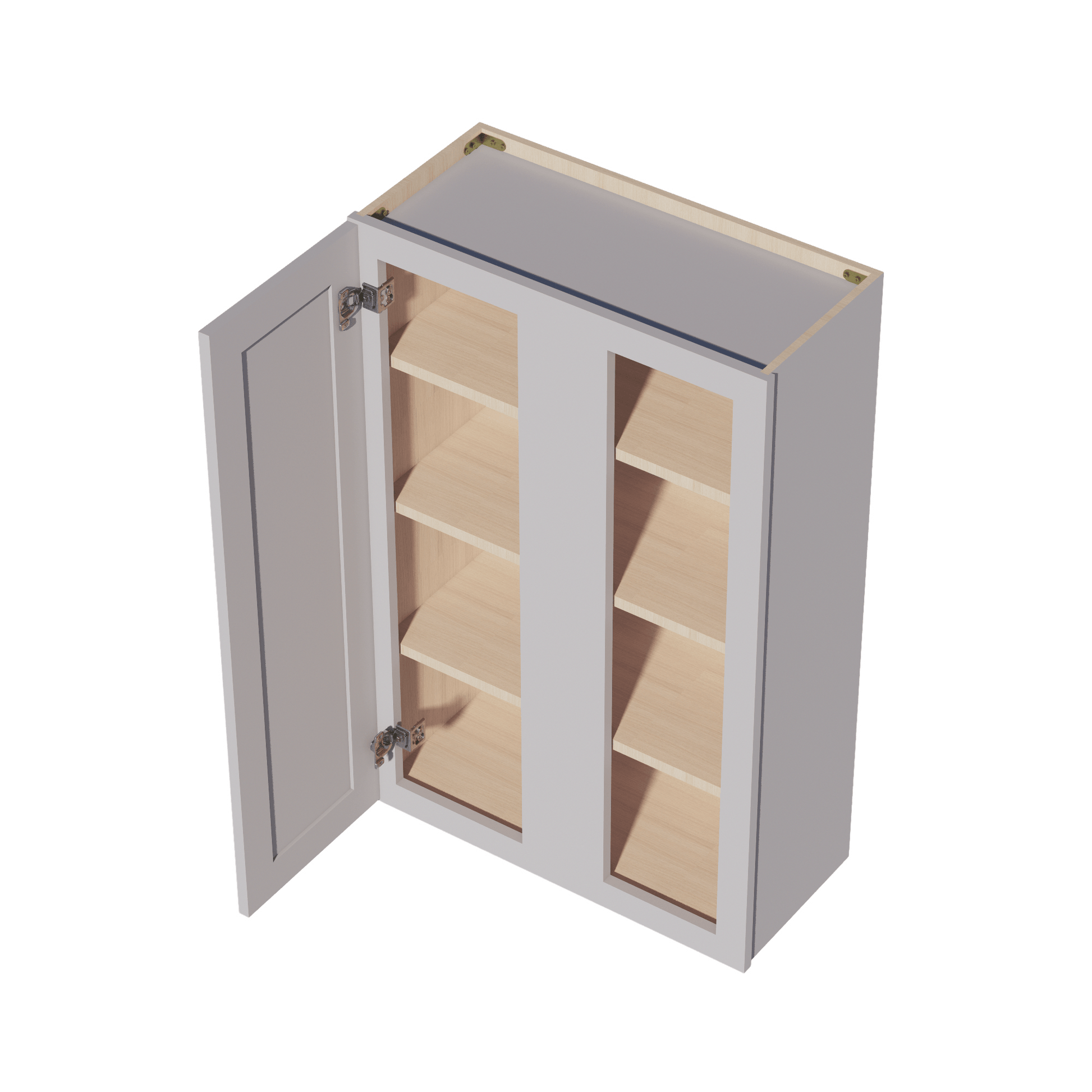 HA - WBC2742: Ash Gray Shaker 27"W x 42"H 1 Door & 2 Shelves Wall Blind Corner Cabinets - NextCabinets