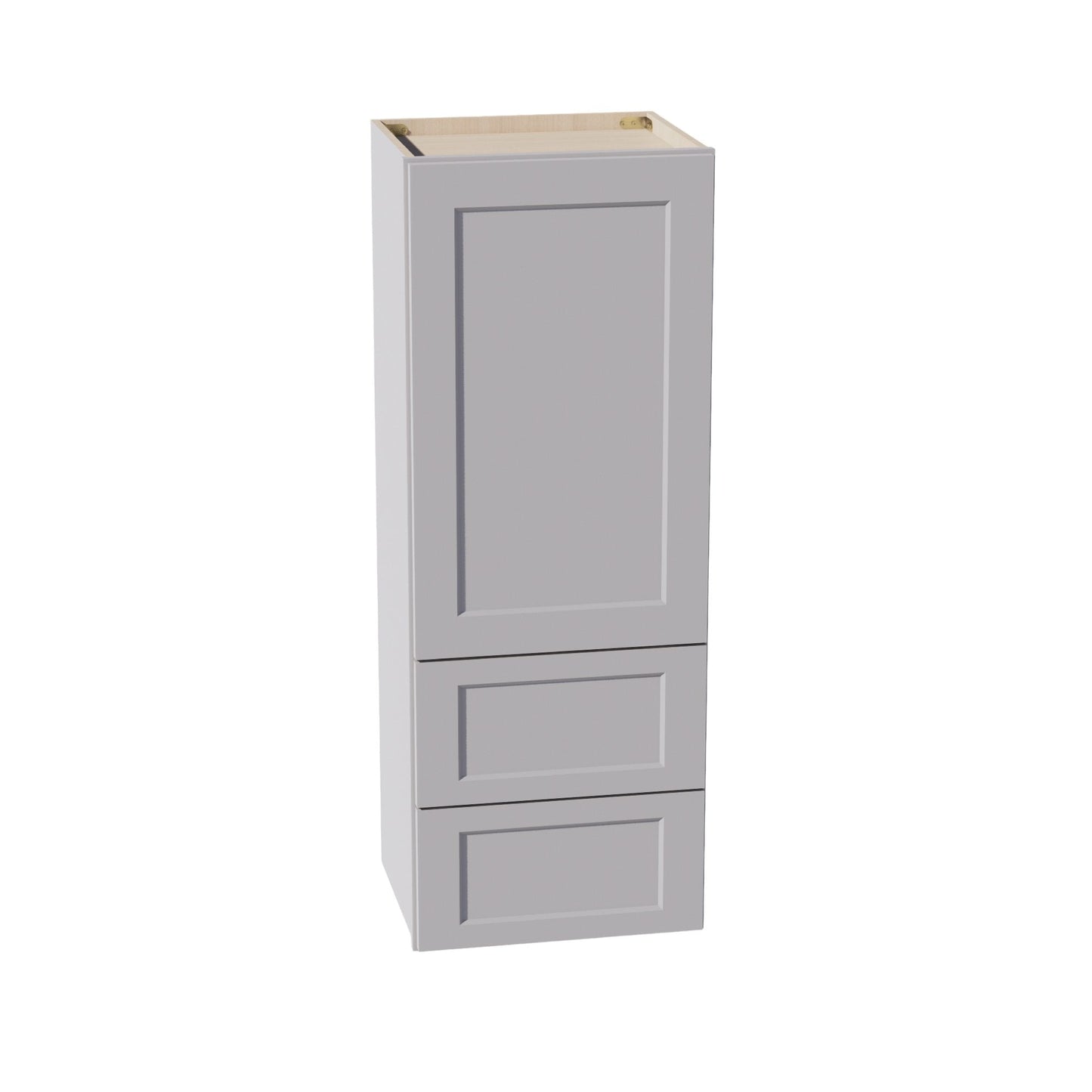 HA - WD1848: Ash Gray Shaker 18"W x 48"H 1 Door & 2 Drawers Special Wall Cabinet - NextCabinets