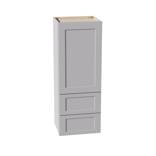 HA - WD1848: Ash Gray Shaker 18"W x 48"H 1 Door & 2 Drawers Special Wall Cabinet - NextCabinets