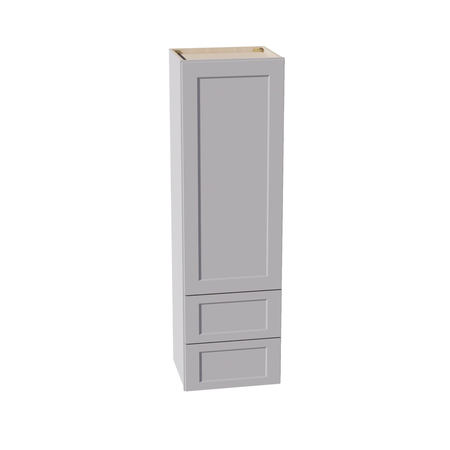 HA - WD1860: Ash Gray Shaker 18"W x 60"H 1 Door & 2 Drawers Special Wall Cabinet - NextCabinets
