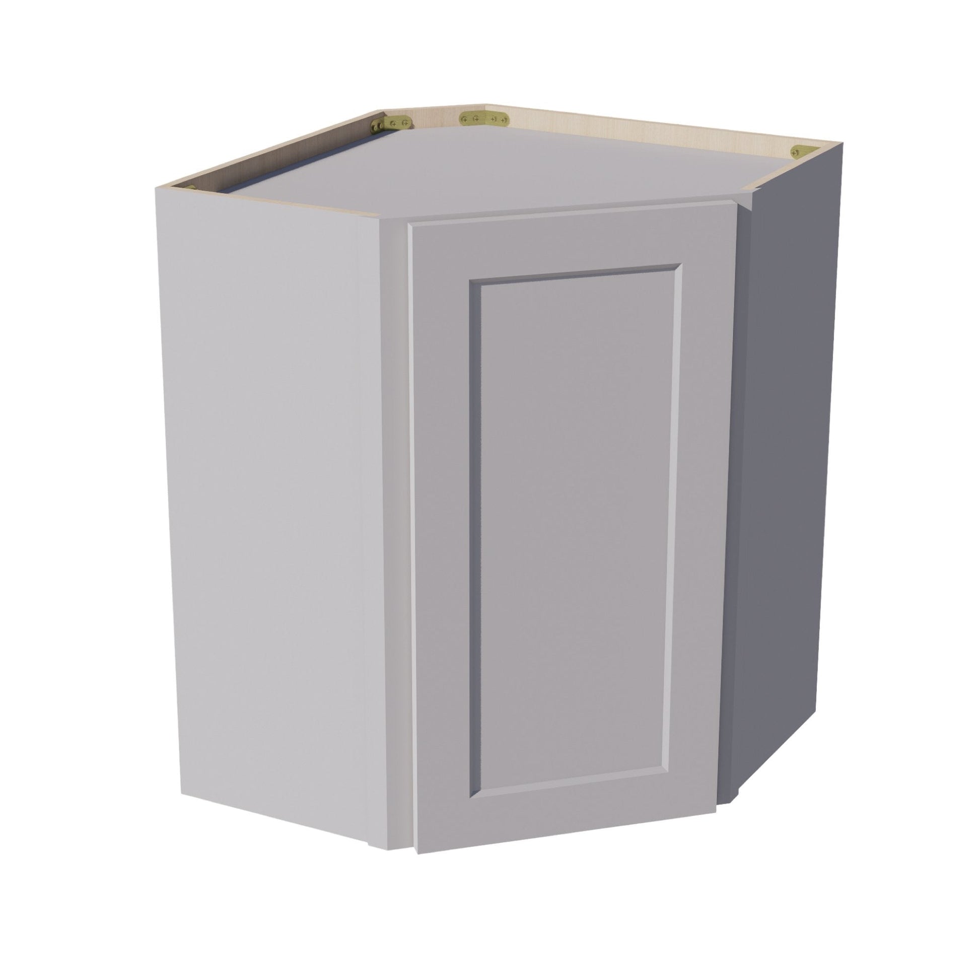 HA - WDC2430: Ash Gray Shaker 24"W x 30"H 1 Door & 2 Shelves Diagonal Wall Corner Cabinet - NextCabinets