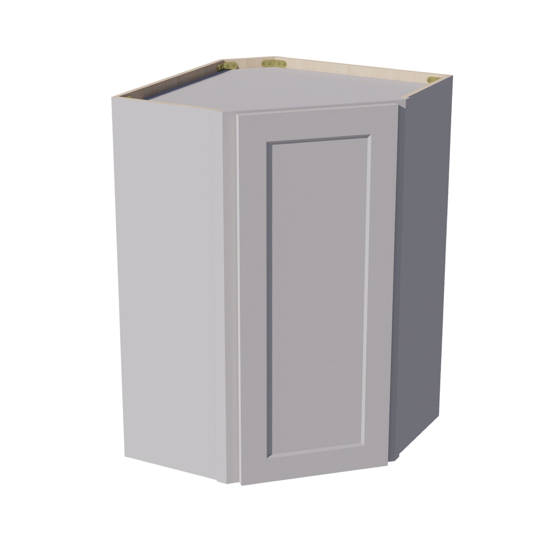 HA - WDC2436: Ash Gray Shaker 24"W x 36"H 1 Door & 2 Shelves Diagonal Wall Corner Cabinet - NextCabinets