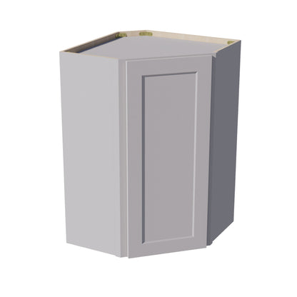 HA - WDC2436: Ash Gray Shaker 24"W x 36"H 1 Door & 2 Shelves Diagonal Wall Corner Cabinet - NextCabinets
